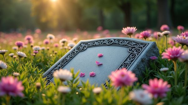 Fleurir la tombe d'un être cher avec un champ de fleurs adapté